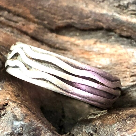 Very Time Worn Smooth Sterling Silver Band Ring Size 9.5 Thumb Ring - Picture 1 of 6